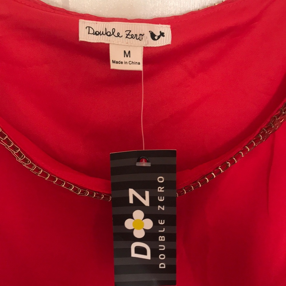 2/$12 Dresses! ❤️💃 NWT Maxi Dress Red & Gold Hi-Low Hem Sz M - Picture 7 of 11